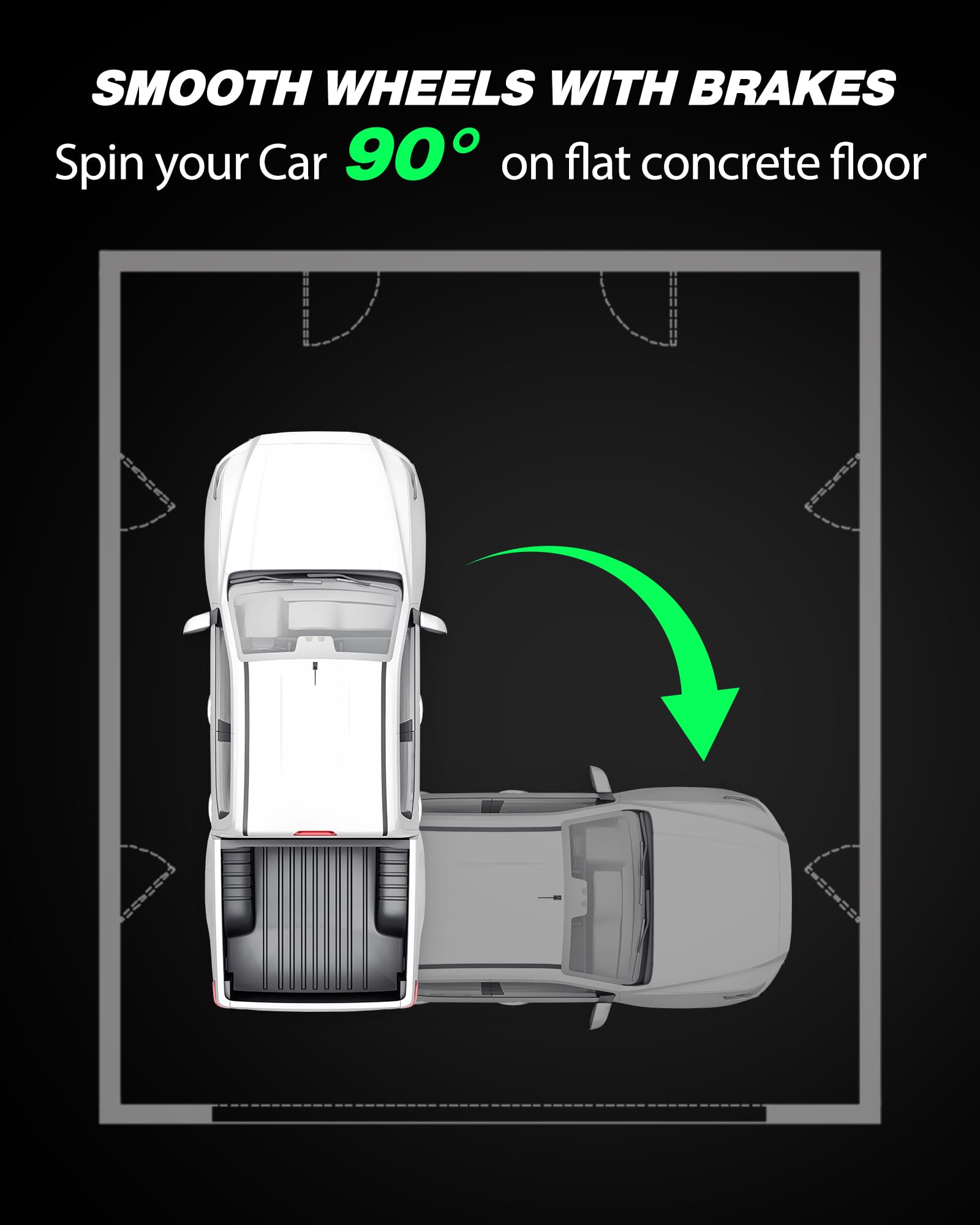 Garvee Auto Dolly Set 2x - Capacità 3000 libbre, Acciaio al Carbonio, Antiscivolo, Ruote 360° 16"x13" Rosso | Perfetto per Festa del Papà in Officina e Garage