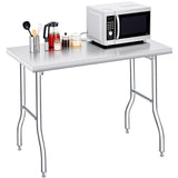 Garvee Tavolo Pieghevole in Acciaio Inox 122x76 cm, Capacità 181 kg, Robusto e Portatile per Cucina e Campeggio, Senza Montaggio, Argento - No Undershelf