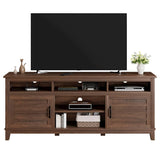 Garvee Mobile TV 180 cm Stile Rustico con Ripiani Regolabili e Ante in Legno per Soggiorno e Camera, Nostalgico, Regolabile, Legno Naturale - Marrone