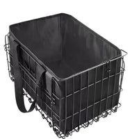 Cestino posteriore per bicicletta Garvee con borsa staccabile, pieghevole, in metallo, con foglio riflettente per la spesa all'aperto, nero