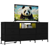 Garvee Mobile TV LED Moderno Con 8 Cassetti, Illuminazione Integrata, Telaio In Acciaio, Nero, 160x35x68cm, Soggiorno E Camera - Schwarz
