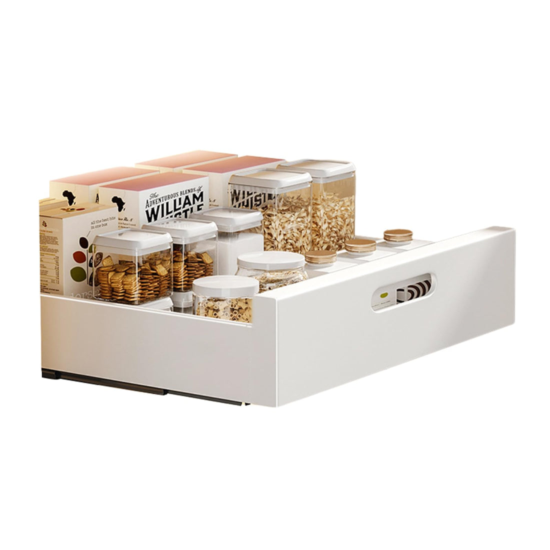 Garvee - Mobiletto estraibile con cassetti profondi 17" e 35 cm, bianco, per cucina e bagno, resistente, estraibile senza intoppi