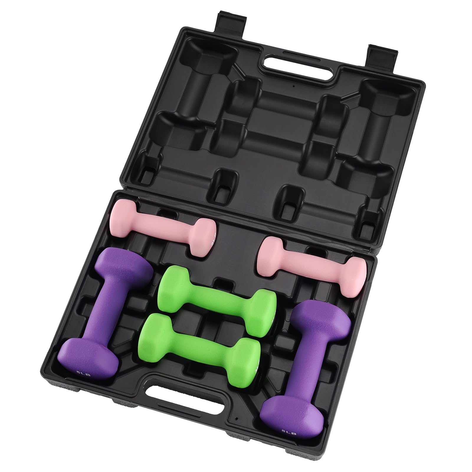 Set Manubri Neoprene Garvee 1-3 Libbre Antiscivolo PVC - Regalo Perfetto Festa del Papà per Palestra Domestica, Design Esagonale Multicolore