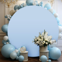 Garvee 6,5 piedi Copertura per fondale rotonda Copertura per arco nuziale per 2 m di diametro Antipiega Elasticizzato Spandex Sfondo fotografico Cerchio Arco di palloncini Baby Shower Matrimonio Bianco