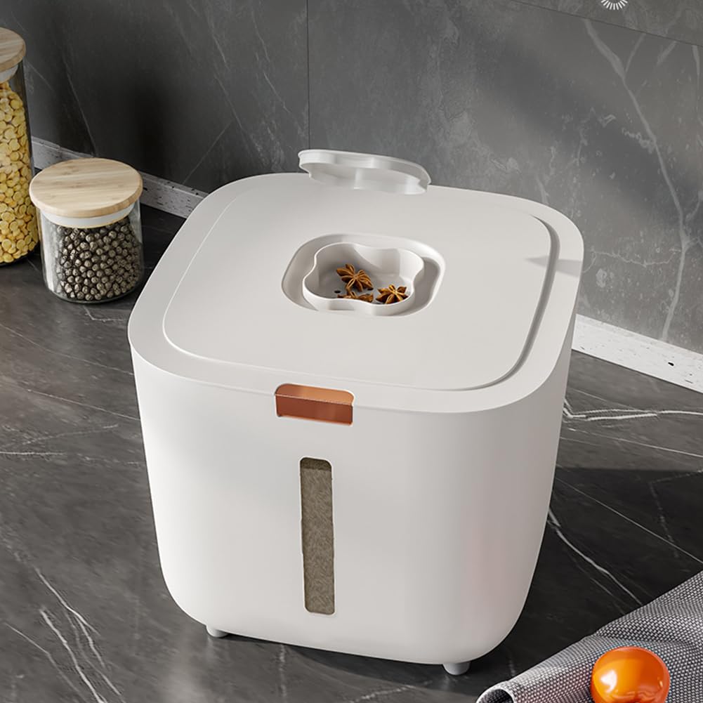 Contenitore per alimenti per cani Garvee da 10 litri, ermetico, per cibo per animali domestici, per cucina e dispensa, trasparente