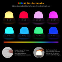 Lampada da comodino a LED Garvee Fulasofia per cameretta dei bambini, cambio colore, dimmerabile, wireless, ricaricabile tramite USB, 1800 mAh, luce calda, RGB