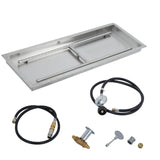 Garvee Bruciatore per Focolare Quadrato in Acciaio Inox 91,4x30,5 cm, Kit Drop-In, Propano e Gas Naturale, Uso Interno ed Esterno