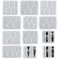 Set di 12 stampi per orecchini in silicone Garvee, ovali ed esagonali, in resina epossidica, versatili per donne e ragazze, per la creazione di gioielli.
