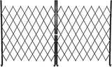 Cancello di sicurezza pieghevole doppio Garvee 61"x122" in acciaio con rulli a 360° per cortili e garage Robusto e flessibile - Nero