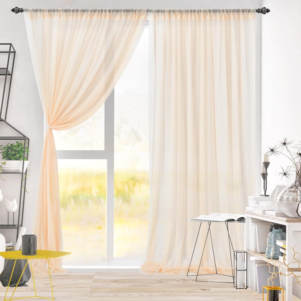 Tenda per fondale Garvee, tende staccabili per fotografia, per palcoscenici, feste di matrimonio, 1,5 m x 2,4 m, color champagne