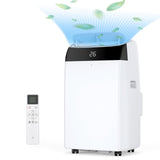 GARVEE Condizionatore Portatile 12000 BTU 3-in-1, Raffreddamento, Deumidificatore e Ventilatore, con Telecomando, Display LED, Timer 24H e Ruote, per Ambienti fino a 42 m², Soggiorno, Camera e Ufficio - Top Bianco