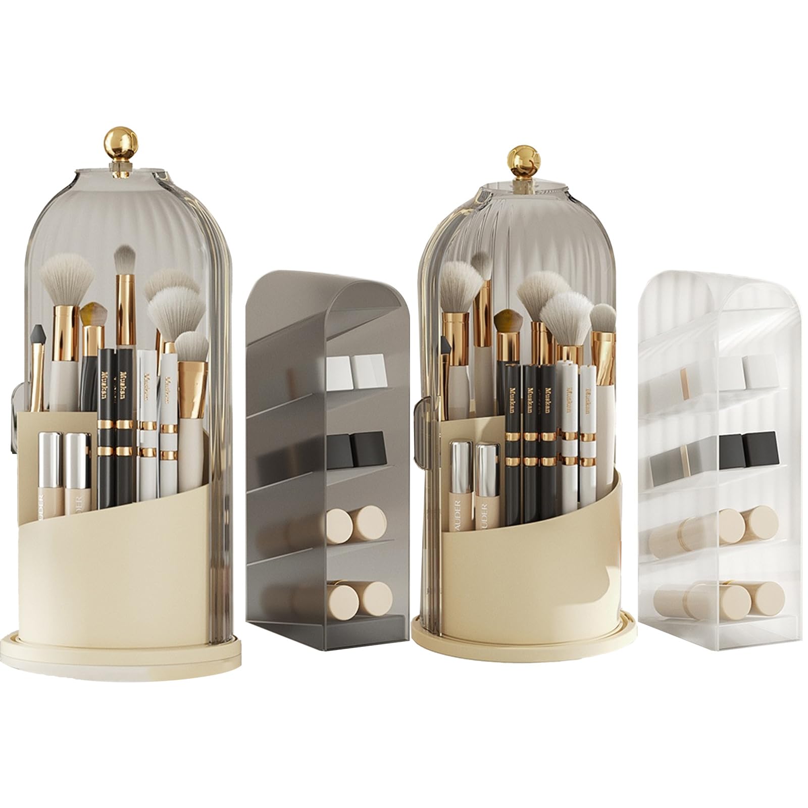 Garvee Porta Trucchi Organizzatore, Ruotabile a 360°, Grande Capacità di Stoccaggio Cosmetici per Toeletta, Ufficio, Bagno, Nero