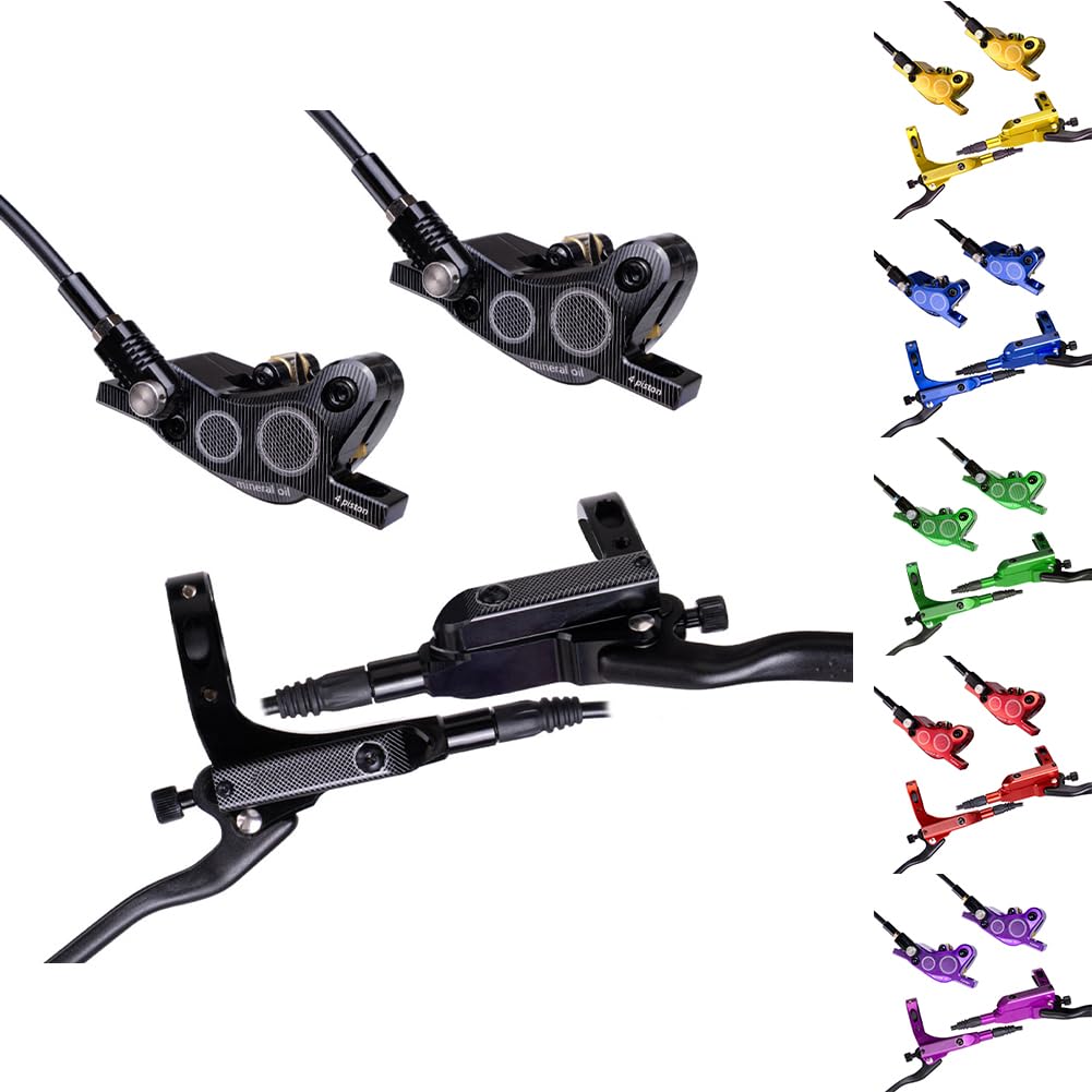 Set freni e disco idraulici Garvee MTB in lega di alluminio a 4 pistoncini per mountain bike, bici elettrica, monopattino, anteriore 800 mm, posteriore 1450 mm