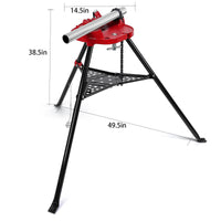 Supporto Morsa a Catena per Tubi Garvee con Treppiede - Gambe Acciaio Robusto, Pieghevole per Taglio e Filettatura 1/8-6" | Ideale per Festa del Papà