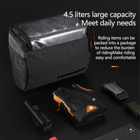 Garvee Borsa Manubrio Bicicletta 4.5L Impermeabile TPU Touch Multiuso per MTB Corsa Pieghevole, 20x12.5x18 cm, Nero