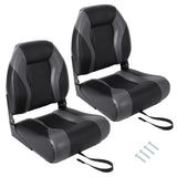 Garvee Sedili Pieghevoli Barca 2 Pezzi Schienale Alto Comfort Ergonomico Materiale Resistente Ideali per Pesca e Crociere