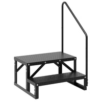 Gradini per camper Garvee con corrimano, 2 gradini, alluminio, superficie antiscivolo, capacità di carico di 660 libbre, per campeggio e uso all'aperto, robusti, portatili