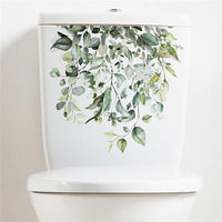 Garvee Toilettenaufkleber Grüne Blätter PVC Selbstklebend Für Badezimmer Wohnzimmer 30x30x1cm Grün