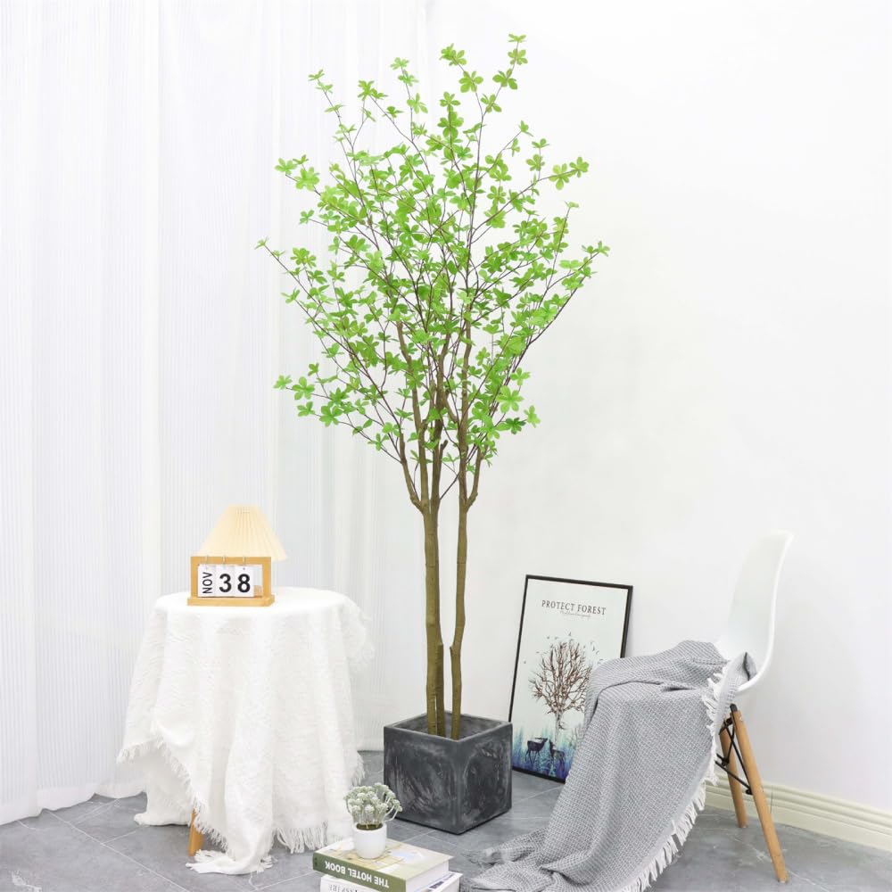 Garvee Albero di Enkianthus artificiale da 150 cm con foglie realistiche, PVC resistente per arredamento interno, soggiorno, ufficio, verde