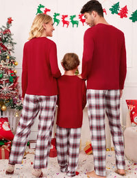 Garvee Christmas Family Pigiama natalizio a maniche lunghe, due pezzi, rosso XL, comodo e caldo per le feste in famiglia