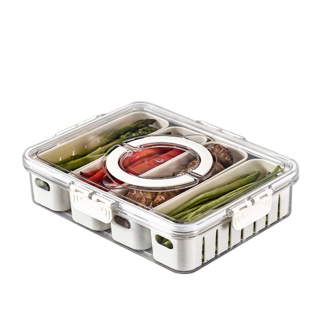 Garvee Organizer per frigorifero con coperchio, impilabile per frutta, verdura, cibo e bevande, pratico, trasparente