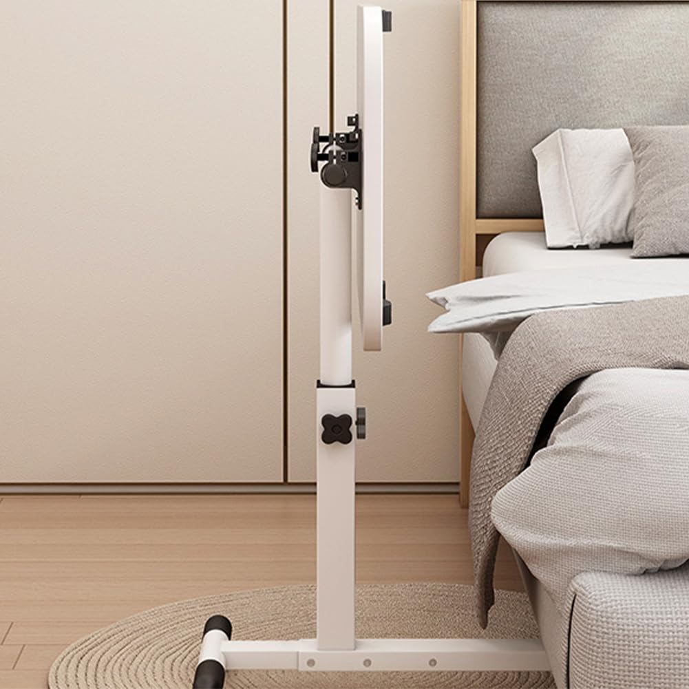Tavolino da letto Garvee con ruote, altezza regolabile, pieghevole, struttura robusta, tavolo portatile per laptop, ufficio domestico, regolabile, nero