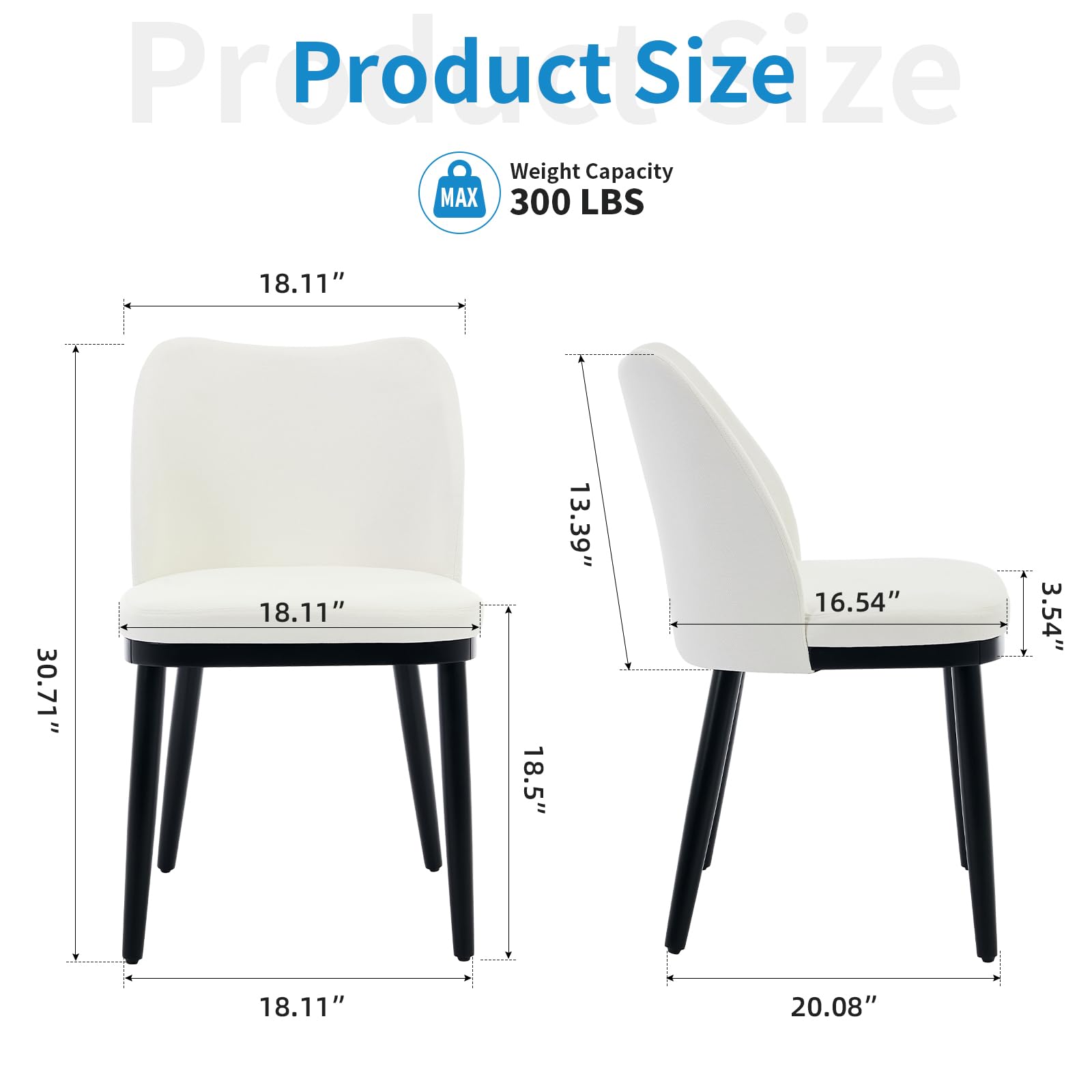 Garvee Set di 2 sedie da pranzo in lino con seduta imbottita e gambe in legno per cucina e bar, bianco sporco, imbottite ergonomicamente, moderne