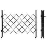 Cancello di sicurezza pieghevole singolo Garvee 71"x61" in acciaio con rulli a 360° blocco per cortile e garage nero - Colore