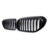 Garvee 2 pezzi griglia radiatore auto paraurti anteriore inserto griglia a lamelle singole di ricambio per 2017-2020 Serie 5 G30 G31 G38, nero, robusto, facile installazione