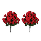 Alberi artificiali Garvee di begonia lavanda da 23'', in materiale PE resistente ai raggi UV e alle intemperie, con picchetto per giardino e terrazza, colore verde - Rosso
