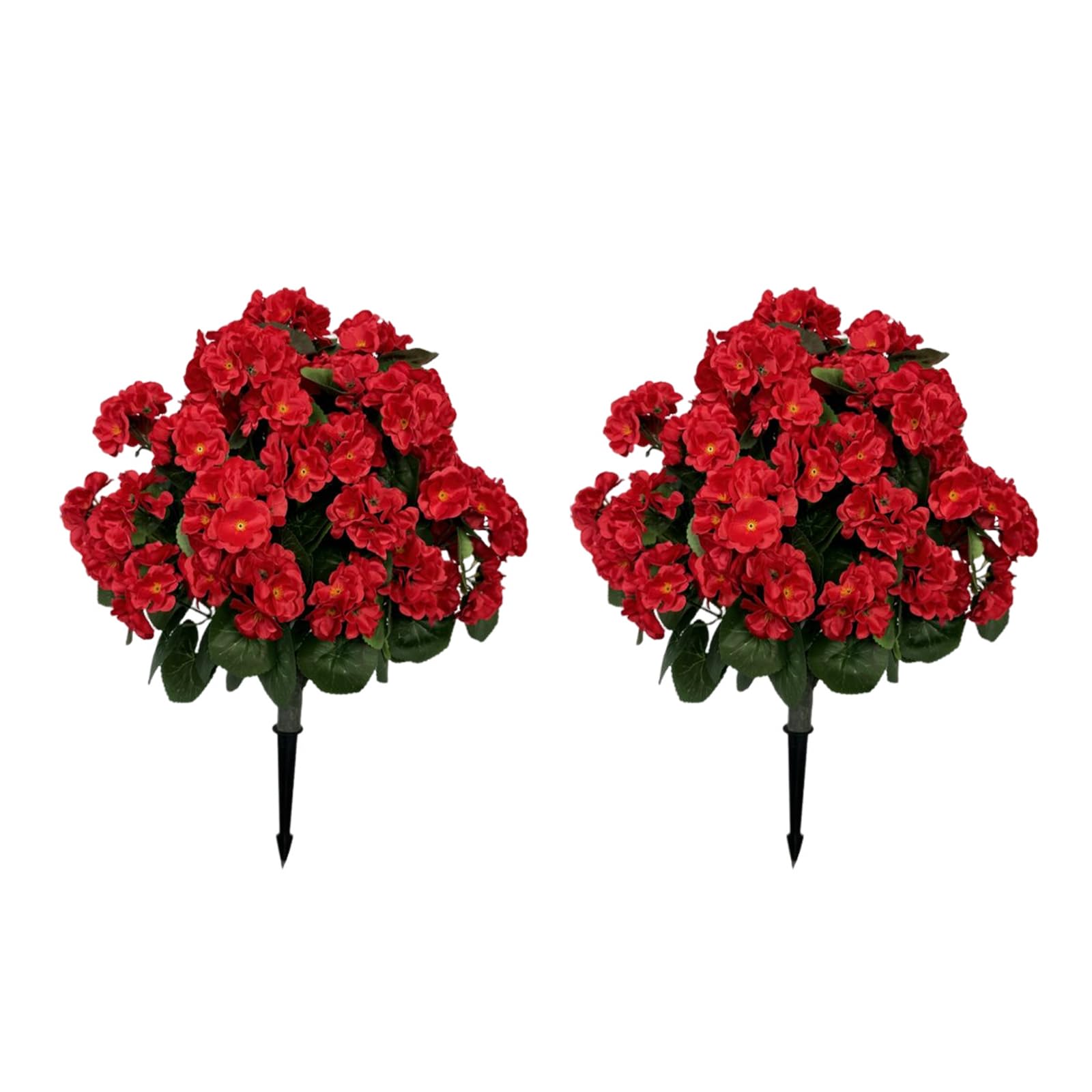 Alberi artificiali Garvee di begonia lavanda da 23'', in materiale PE resistente ai raggi UV e alle intemperie, con picchetto per giardino e terrazza, colore verde