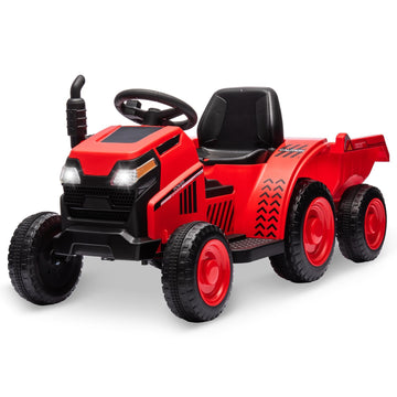 Trattore elettrico Garvee 6V, trattore per bambini, rosso con clacson e design autentico per giochi e divertimento all'aperto dai 3 anni