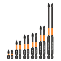 Garvee Set 12Pz Punte Cacciavite Impatto PH2 Magnetiche, Acciaio S2, Uso Professionale, 1/4" Esagono, Nero