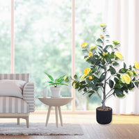 Albero di camelia artificiale Garvee da 3 piedi con fiori realistici per uso interno ed esterno, bassa manutenzione, durevole, verde