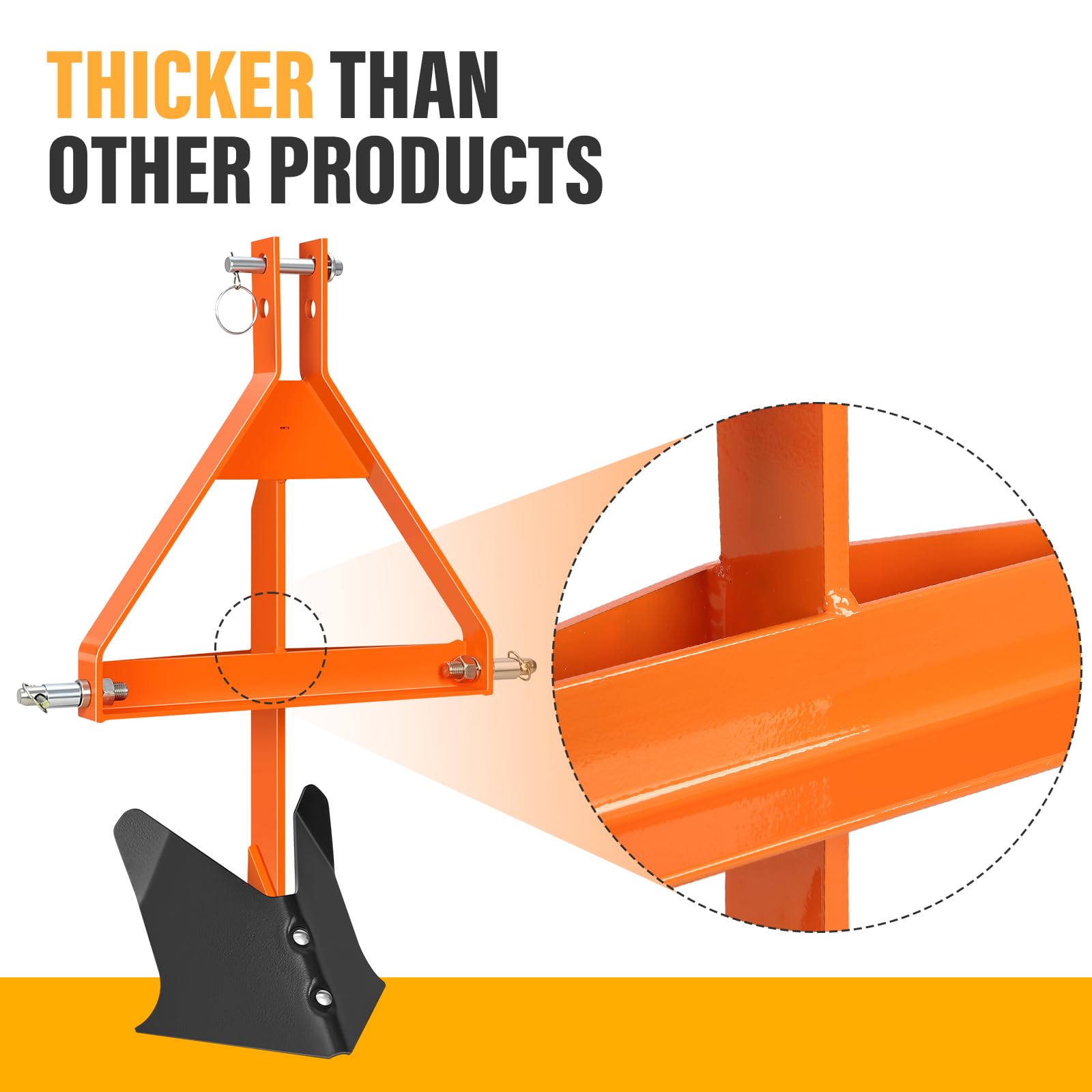 Coltivatore Garvee Middle Buster per trattori di categoria 1, attacco rapido a 3 punti, acciaio per impieghi gravosi, vomeri regolabili, resistente alla corrosione, agricoltura, 15 pollici, nero