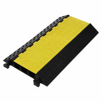 Rampa di protezione per cavi Garvee a 3 canali, gialla, per asfalto e cemento, capacità di carico di 28000 libbre, antiscivolo, modulare