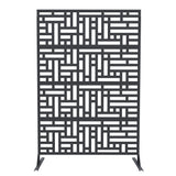 Garvee Recinzione decorativa in metallo per giardino, 72" H, antiruggine, alluminio, forme geometriche, per cortile e piscina - rosso