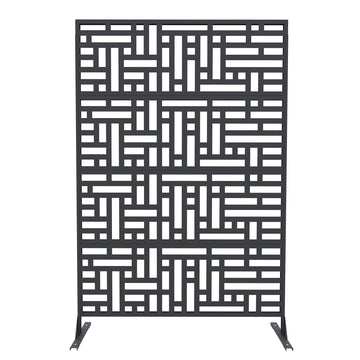 Garvee Recinzione decorativa in metallo per giardino, 72" H, antiruggine, alluminio, forme geometriche, per cortile e piscina