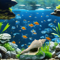 Garvee Decorazione a forma di conchiglia per acquario bianca rotonda – Decorazione realistica in resina per acquario e terrario – Rifugio sicuro per pesci, gamberetti e paguri