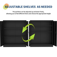 Armadio da officina in acciaio Garvee, 35 pollici, con serratura, verniciato a polvere, antiruggine, nero, per garage e ufficio