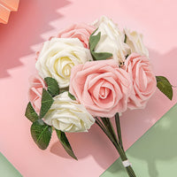 Rose artificiali Garvee, set da 25 pezzi, fiori di schiuma, rosa, per decorazioni fai da te, colori vivaci, resistenti, versatili