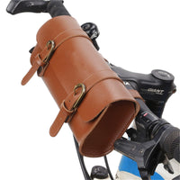 Garvee Retro PU Leather Borsa per bicicletta, organizer per attrezzi, impermeabile per pendolari, 22x10x5,5 cm, marrone canna