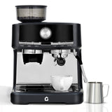 Garvee Espressore Professionale 15-Bar con Macinacaffè Integrato, Semi-Automatico per Latte e Cappuccino, Acciaio Inox, 1,5L Serbatoio, Nero