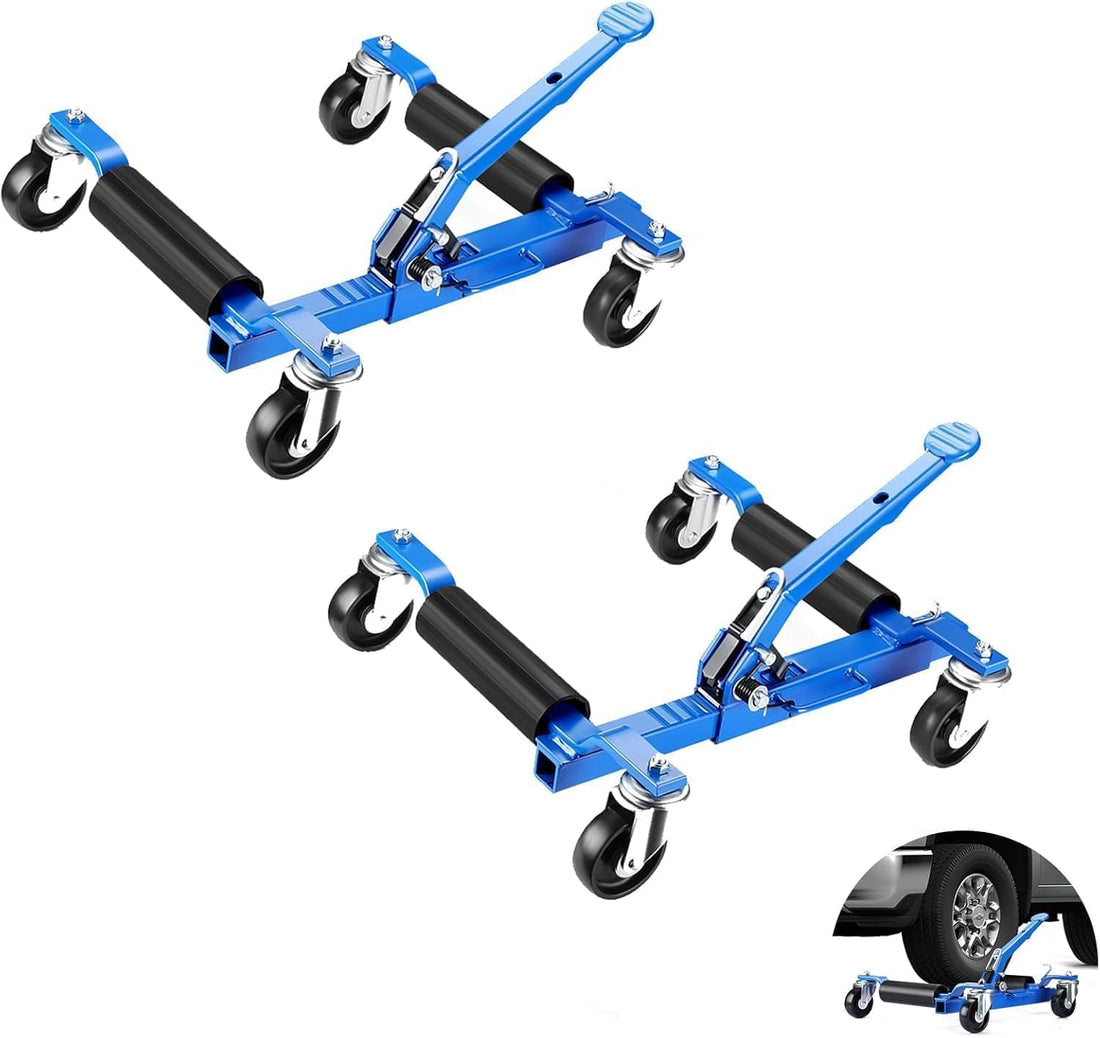 Set di carrelli elevatori idraulici Garvee Wheel Dolly da 2x1500 libbre in acciaio inossidabile, capacità di sollevamento totale di 3000 libbre per officina professionale e cambio pneumatici