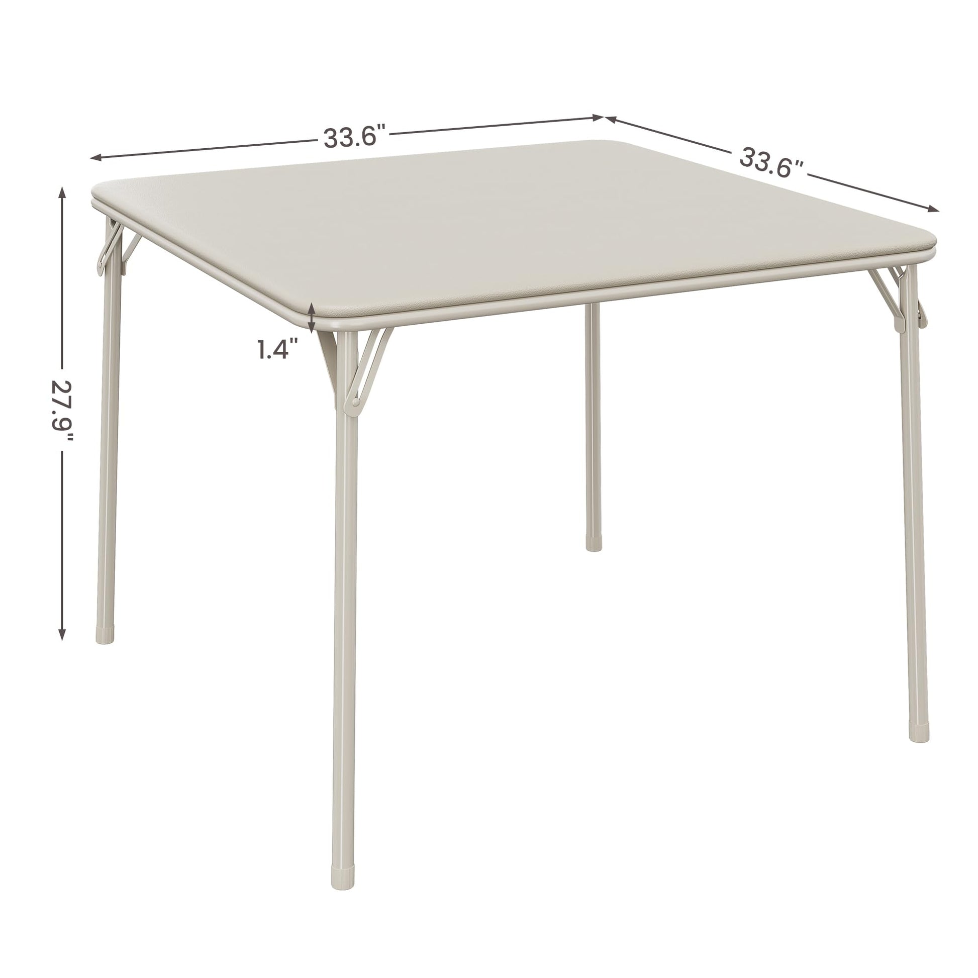Tavolo pieghevole Garvee da 33,6 pollici con cuscino in PU, struttura in metallo, antiscivolo, per ufficio e campeggio, beige, versatile