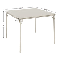 Tavolo pieghevole Garvee da 33,6 pollici con cuscino in PU, struttura in metallo, antiscivolo, per ufficio e campeggio, beige, versatile