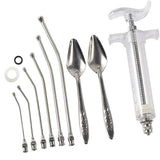 Garvee Set Alimentazione Uccelli 20ml con Tubicini Curvi e Cucchiai in Acciaio Inox per Pappagalli e Pulcini, Misurazione Precisa, Materiali Resistenti