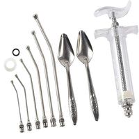 Garvee Set Alimentazione Uccelli 20ml con Tubicini Curvi e Cucchiai in Acciaio Inox per Pappagalli e Pulcini, Misurazione Precisa, Materiali Resistenti