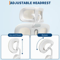 Sedia da ufficio ergonomica Garvee, schienale alto, rete, poggiatesta regolabile, poggiapiedi, beige, ufficio domestico