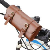 Garvee Retro PU Leather Borsa per bicicletta, organizer per attrezzi, impermeabile per pendolari, 22x10x5,5 cm, marrone canna
